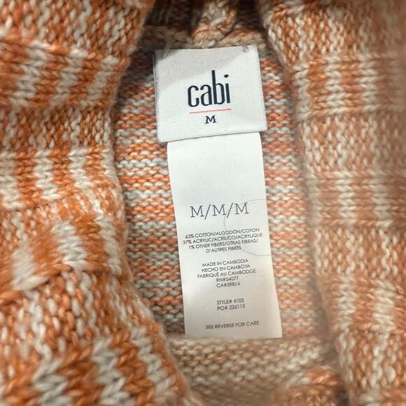 CABI 4105 Orange Striped Ombre Turtle Neck Pullover Sweater Size Medium - Picture 5 of 5